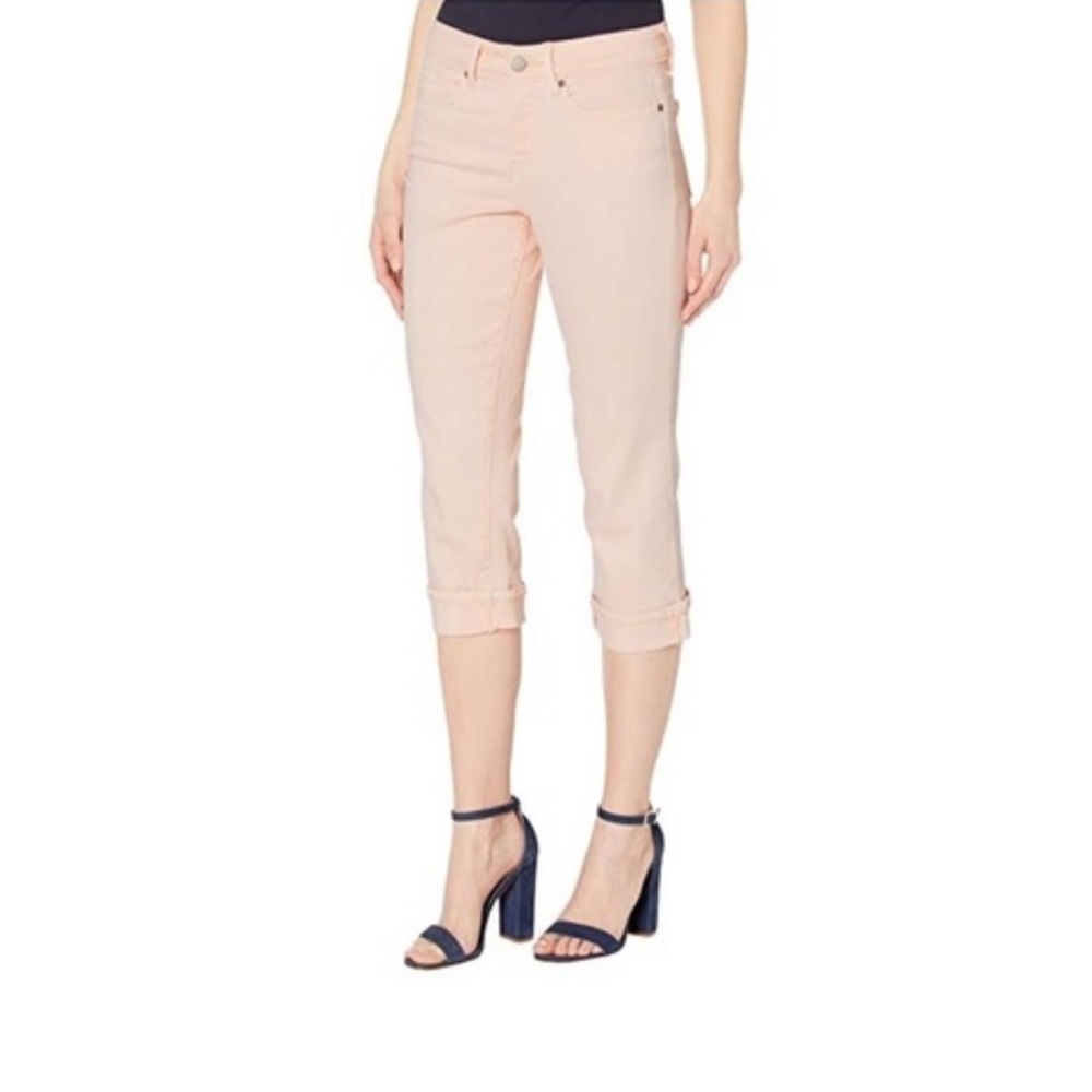 NYDJ Marilyn Cropped Jeans Pink Dusk Straight Cuffed Pants